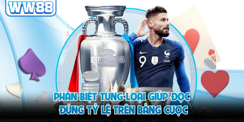 Phân biệt từng loại giúp đọc đúng tỷ lệ trên bảng cược